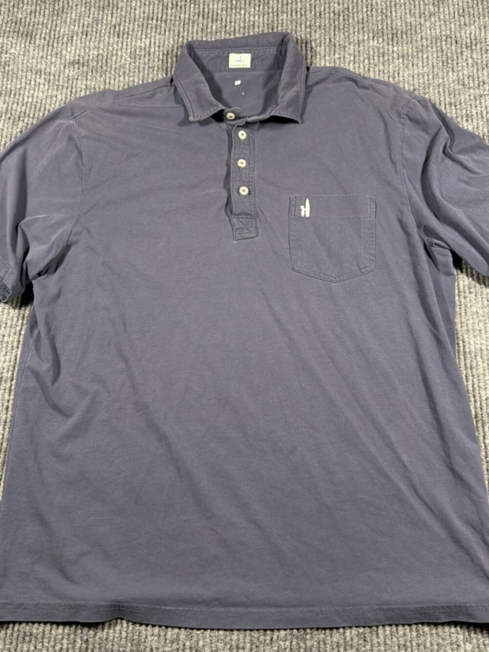 Johnnie-O Men's Active Polo Shirt Chicago Cubs Logo Size L Blue Striped